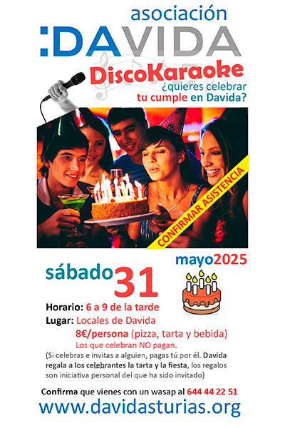 Folleto actividad Karaoke y cumpleaños